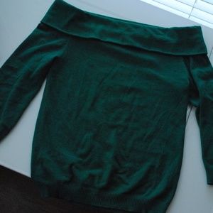 Abound Forest Green Off-Shoulder Sweater